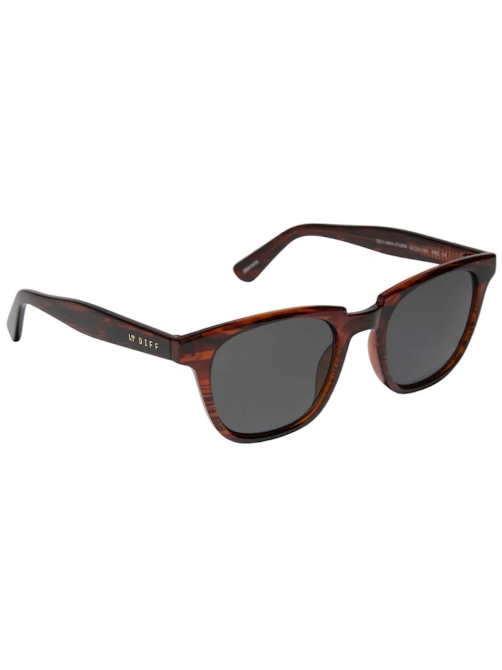 DIFF Grayson Sunglasses Mahogany Tortoise Frame Grey Lens Unisex NWT